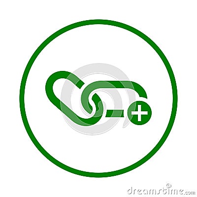 Link, chain, connect icon. Green vector sketch Stock Photo