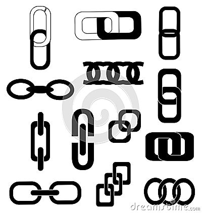 Link chain icons set Vector Illustration