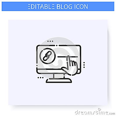 Link line icon. Editable illustration Vector Illustration