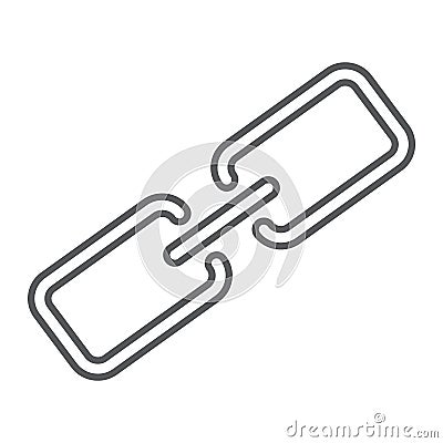 Link thin line icon, contact us and chain, button Vector Illustration