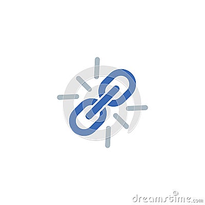 Link vector icon chain web hyperlink flat graphic concept url symbol Vector Illustration