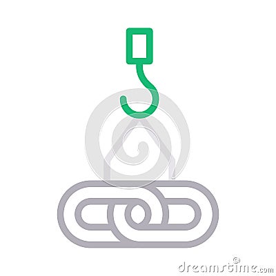 Link thin line color vector icon Stock Photo