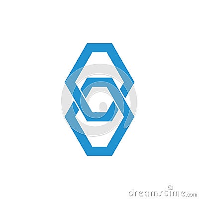 Linked chain strong symbol logo vector Vector Illustration