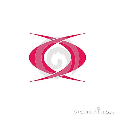 Linked curves opposite arrow logo vector Vector Illustration