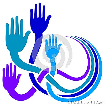 Linked hands Vector Illustration