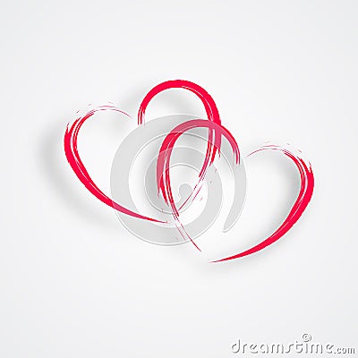 2 Linked Hearts Stock Photo