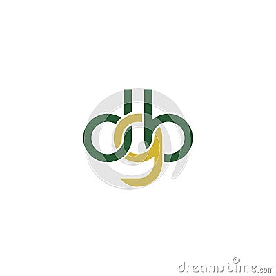 Linked Letters DGB monogram logo design Vector Illustration