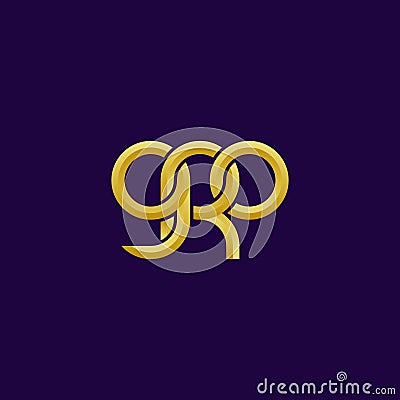 Linked Letters GRO monogram logo design Vector Illustration