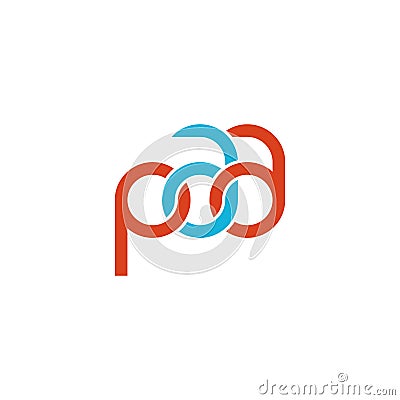 Linked Letters PAA monogram logo design Vector Illustration