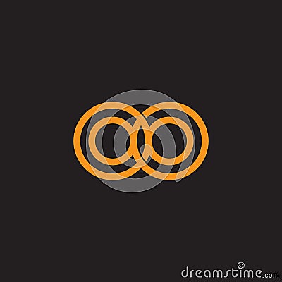 Linked loop flat lines art logo vector Vector Illustration