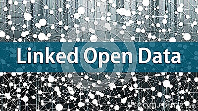 Linked Open Data concept with knowledge graph in the background Stock Photo