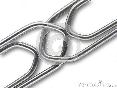 Linked Paperclips Stock Photo