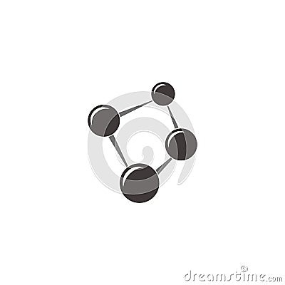 Linked simple geometric cooperation symbol vector Vector Illustration