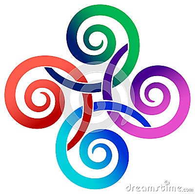 Linked swirls Vector Illustration