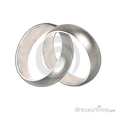 Linked wedding rings Stock Photo