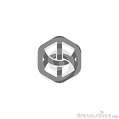 Linked wires hexagonal design symbol logo vector Vector Illustration