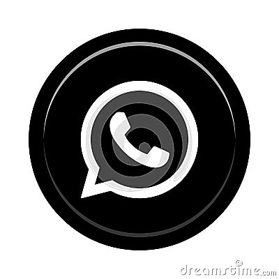 Whatsapp social media icon button Vector Illustration