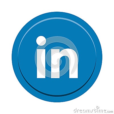 Linkedin social media icon button Vector Illustration