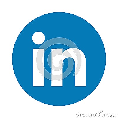 Linkedin social media icon button Vector Illustration