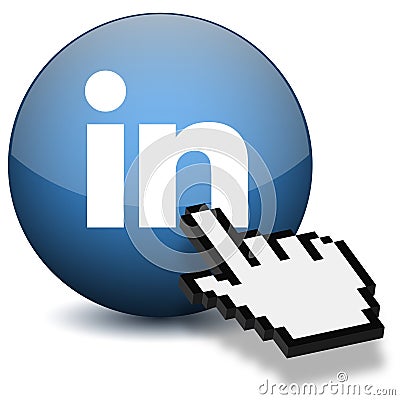 Linkedin Button Editorial Stock Photo