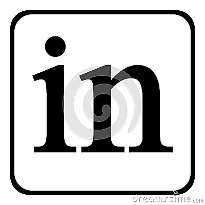 Linkedin icon on white. Cartoon Illustration