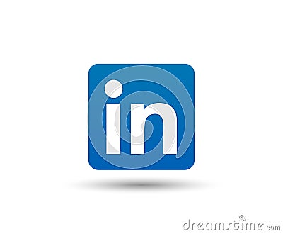 Linkedin logo icon. Social media symbol. Business contacts. Vector Vector Illustration