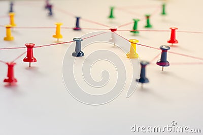 Linking entities, Network simulation, social media, Stock Photo