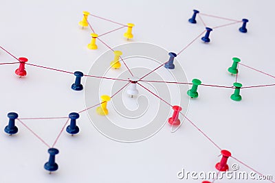 Linking entities. Networking, social media, internet communication abstract. Stock Photo