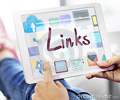 Links Backlinks Hyperlink Linkage Internet Online Concept Stock Photo