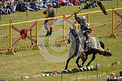 Linlithgow spectacular jousting horse knights Editorial Stock Photo