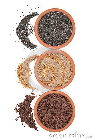 Linseed and Chia Seeds Stock Photo