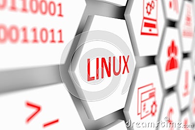 LINUX concept Cartoon Illustration