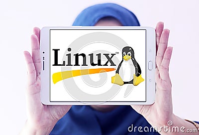 Linux operating system logo Editorial Stock Photo