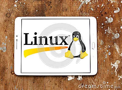 Linux operating system logo Editorial Stock Photo