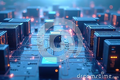 Linux VPS Visualization Stock Photo