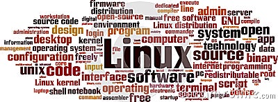 Linux word cloud Vector Illustration