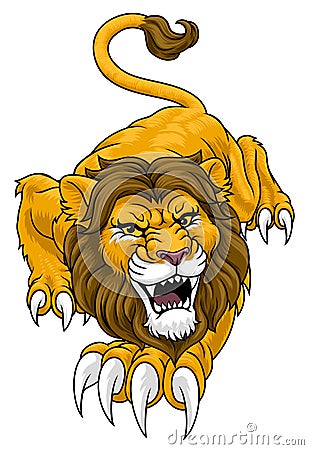 Lion Angry Lions Team Sports Mascot Roaring Vector Illustration