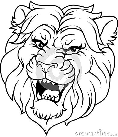 Lion Angry Lions Team Sports Mascot Roaring Vector Illustration