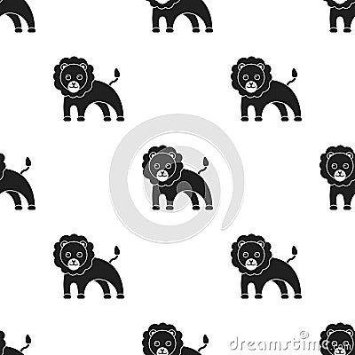 Lion black icon. Illustration for web and mobile design. Vector Illustration