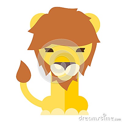 lion cartoon flat style Vector Illustration