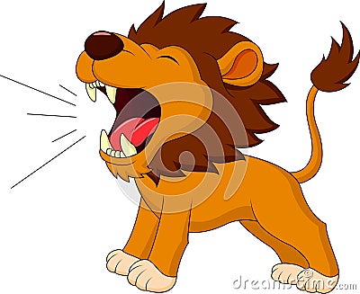 Lion cartoon roaring Vector Illustration