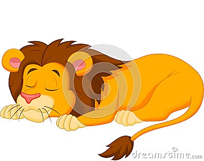 Lion cartoon sleeping Vector Illustration