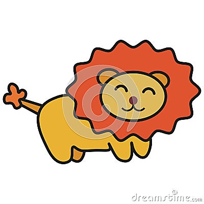 Lion in cartoon style Cartoon Illustration