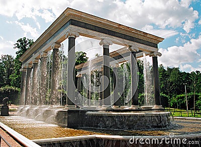 Peterhof. Lion cascade fountain. Russia Editorial Stock Photo