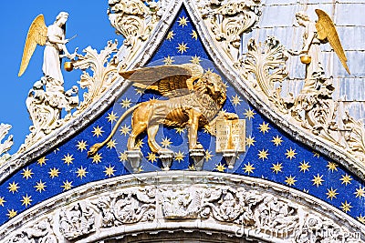 Lion at the church of San Marco in Venice Stock Photo