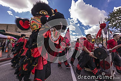 Lion dancers Editorial Stock Photo