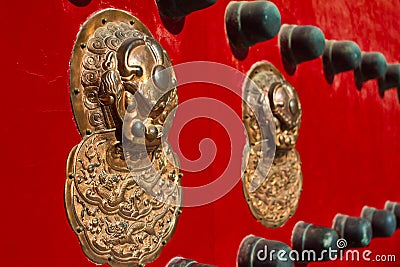 Lion door knocker Stock Photo