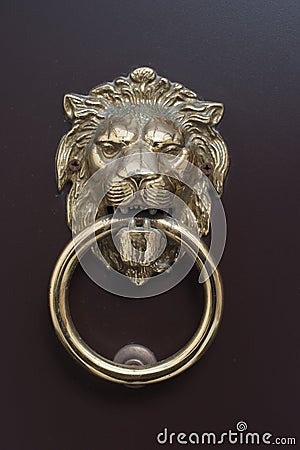 Lion door knocker Stock Photo