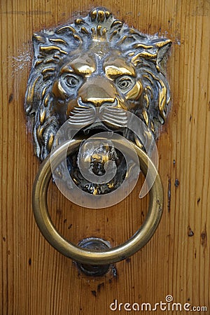 Lion door knocker Stock Photo