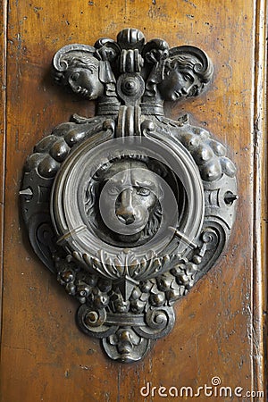 Lion door knocker Stock Photo